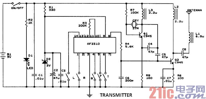 電機無線控制電路原理圖