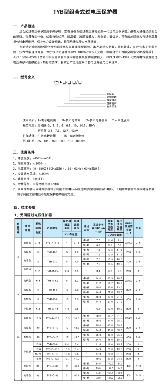 TYB- A-3.15過電壓保護器的介紹